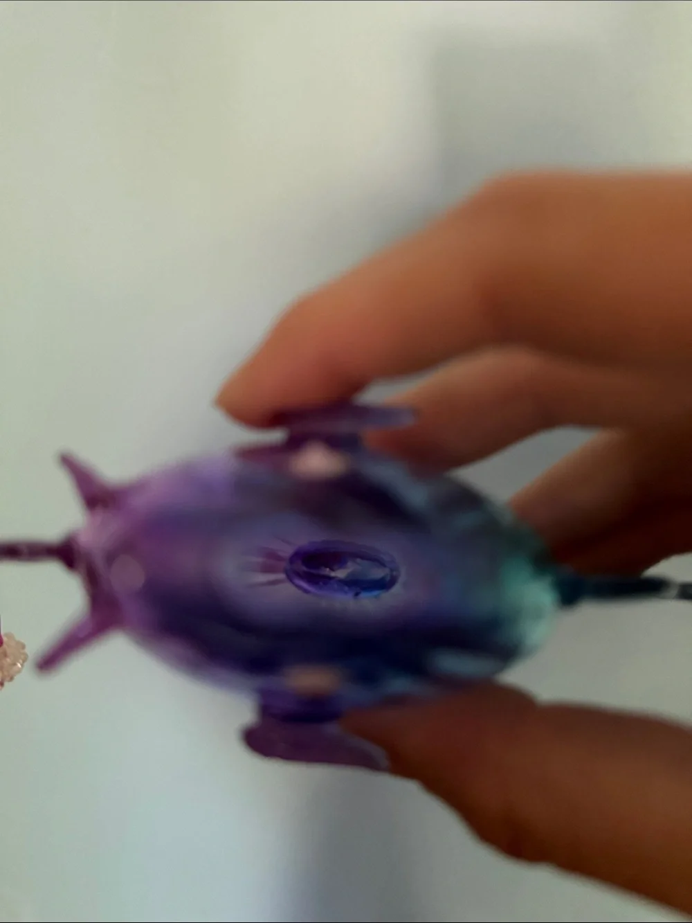 Pier 1 Purple and Teal Blown Glass Fish Ornament